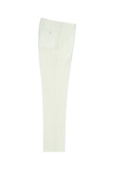 Offwhite Flat Front Wool Dress Pant 2560 by Tiglio Luxe