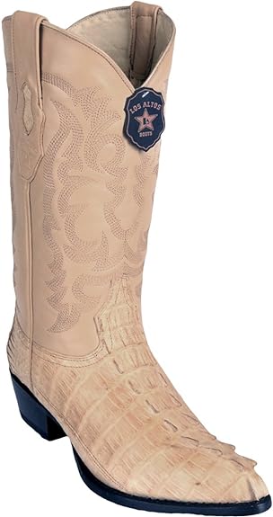 J Toe Cowboy Boots - J Toe Western Boots - Original Brown Caiman (Gator) Tail LeatherJ-Toe Boot 7   - from alligatorwarehouse.com
