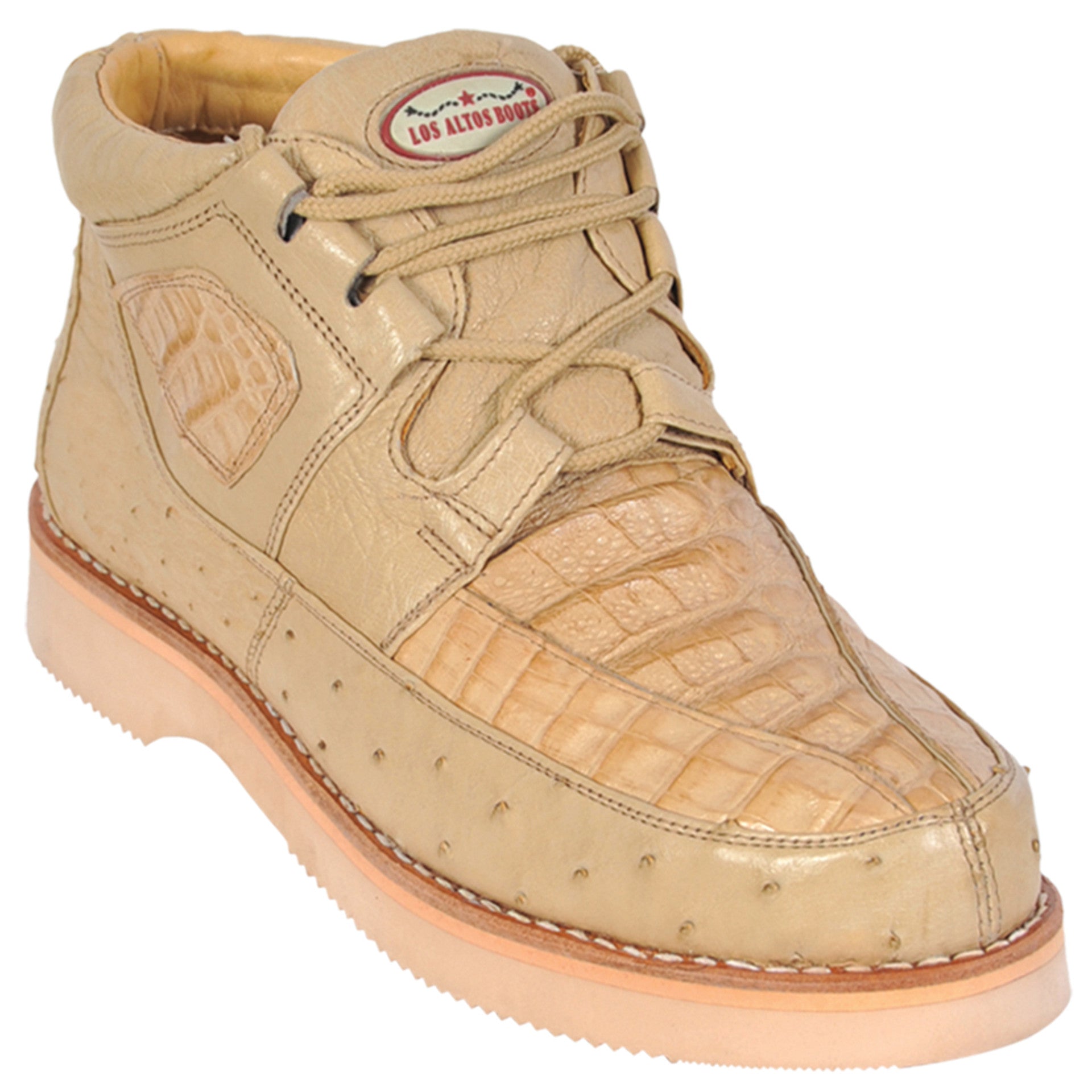 Los Altos Casual Oryx Caiman & Ostrich Skin Sneakers 1   - from alligatorwarehouse.com