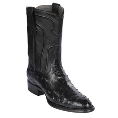 Los Altos Boots - Mens Dress Cowboy Boot - Low Priced Ostrich Roper Western Boots- in Black