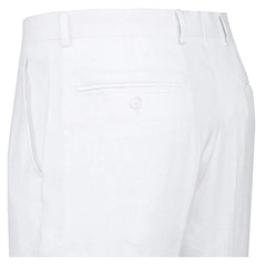 White Wedding Suit For Men - Perfect For Groom - Mens Basic Two Button Classic Fit Linen Summer Suit In White