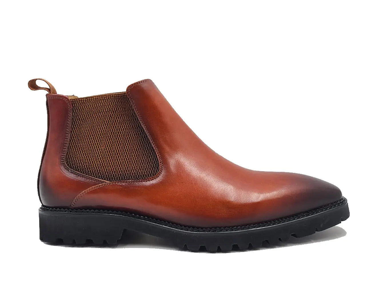 Patina Chelsea Boot Lug Sole 2 KB480-102COGNAC75  - from alligatorwarehouse.com