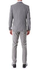 Mens Slim Fit Houndstooth Peak Lapel 2pc Suit