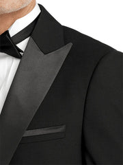 Mens Single Breasted Peak Lapel Tuxedo Jacket Black