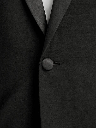 Mens Single Breasted Peak Lapel Tuxedo Jacket Black