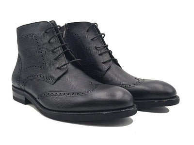Pebble Leather lace-up boot with lightweight sole 1 CR5527BLACK9  - from alligatorwarehouse.com