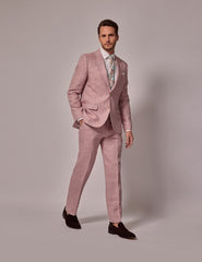 Mens Linen Suit For Beach Wedding - Summer  Suit in Pink