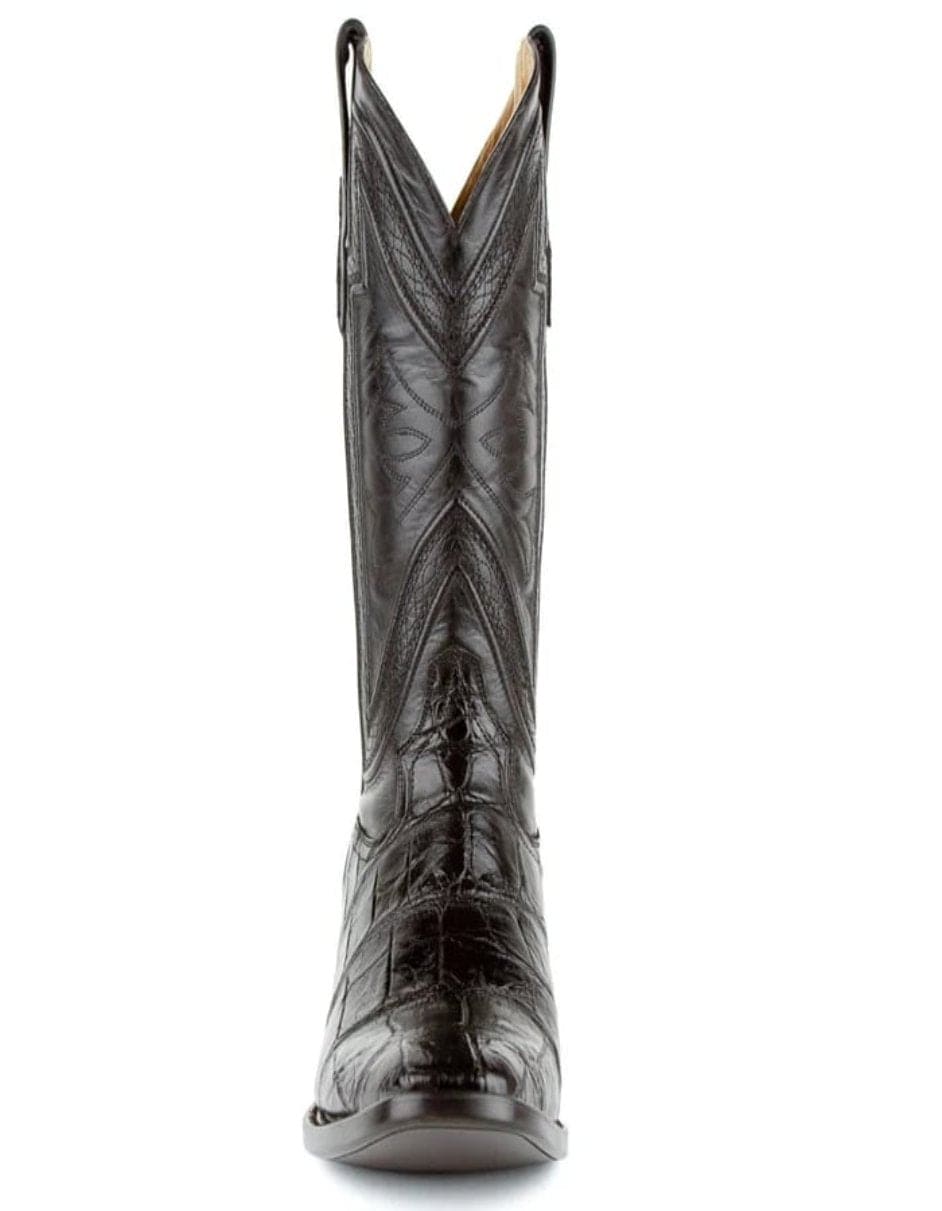 Ferrini Bronco Men's Print Pirarucu Fish Boots Handcrafted Black 2 43393-04-080-D  - from alligatorwarehouse.com