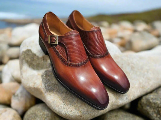 Mens Exotic Skin Monk Strap Dress Shoes Collection - Premium Mens Exotic Skin Monk Strap Dress Shoes at alligatorwarehouse.com