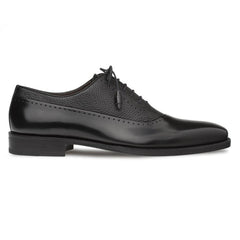 Postdam Black European Cordovan Calfskin & Soft Deerskin Men's Oxford By Mezlan Made In Spain Brand