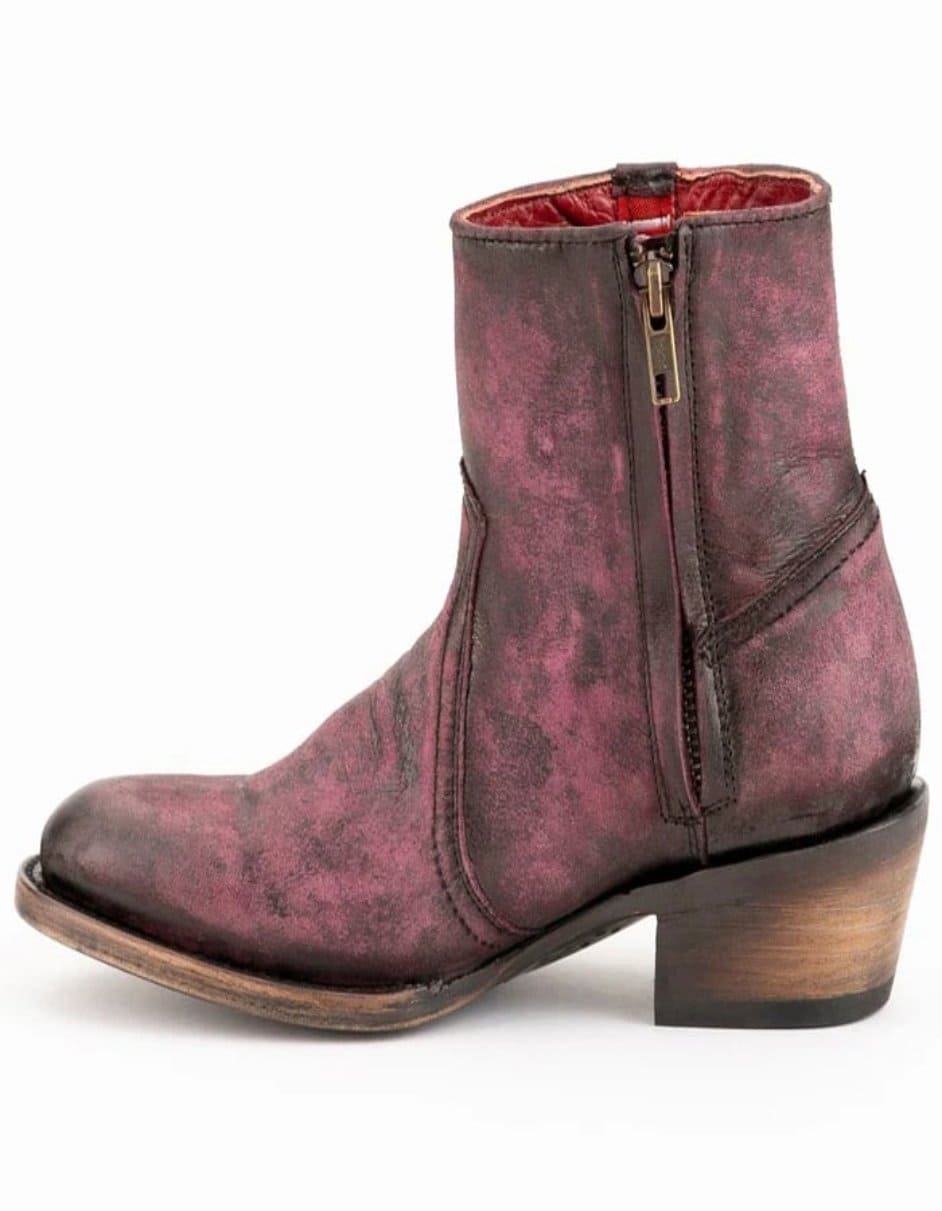 Ferrini Women's Stacey Round Toe Ankle Boots Handcrafted - Purple Ferrini Women's Stacey Round Toe Ankle Boots Handcrafted - Purple