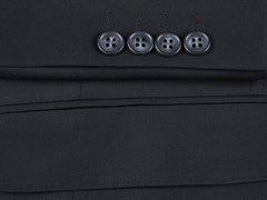 Half Canvas Wool Dress Suit Modern Fit 2 Piece in Black