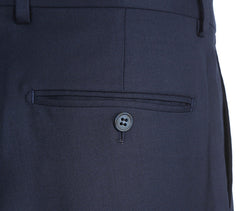 Half Canvas Stretch Wool Dress Suit Modern Fit 2 Piece in Navy