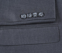 Half Canvas Wool Dress Suit Regular Fit 2 Piece in Gray