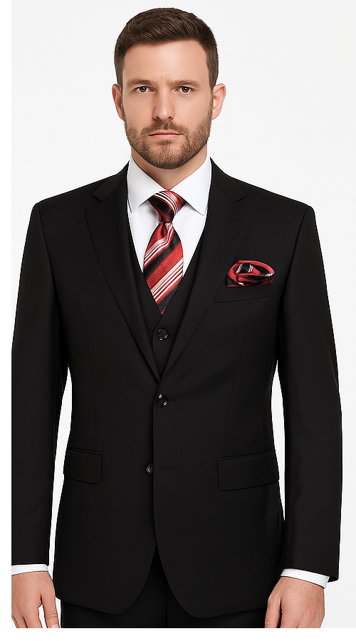 Black 3-Piece Suit for Men – Rossi Man CYRUS RM101 with Classic Styling 5 CYRUS-RM116  - from alligatorwarehouse.com
