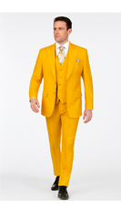 Rossi Man ELI RM103 – Modern Fit 3-Piece Men’s Suit in Bold Yellow