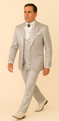 Rossi Man FORD RM1915 – Men's Slim Fit 3-Piece Suit in Silver