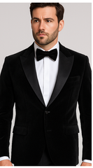 Black Men’s Suit – Rossi Man Leo RM1575 with Modern Sleek Fit