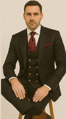 Men’s Formal 3-Piece Suit – Rossi Man Bond Slim Fit in Black | RM1751