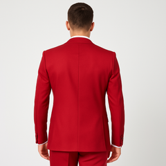 Rossi Man Max Slim Fit Formal Suit – 3-Piece Set in Bold Solid Red | RM1191