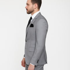 Rossi Man MAX RM1389 Slim Fit 3-Piece Suit – Elegant Solid Grey Formalwear for Men