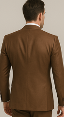 Rossi Man Max RM1392 – Slim Fit 3-Piece Men’s Suit in Solid Brown