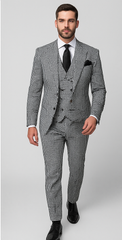Rossi Man MAX RM1710 Slim Fit 3-Piece Suit – Modern Black and White Suit for Men