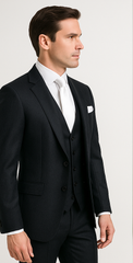 Rossi Man MAX RM1712 Slim Fit 3-Piece Suit – Stylish Black Formalwear for Men