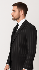 Rossi Man Max RM1728 – Slim Fit 3-Piece Men’s Suit in Black Stripe