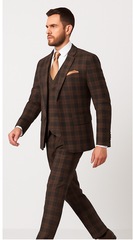 Brown Slim Fit 3-Piece Suit – Rossi Man Max Men’s Formalwear | RM1735