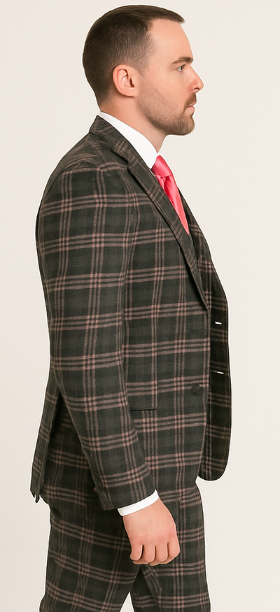 Rossi Man MAX RM1739 Slim Fit 3-Piece Suit – Stylish Black and Pink Tailored Suit for Men 3   - from alligatorwarehouse.com