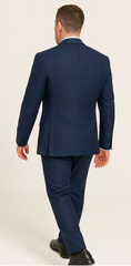 Rossi Man MAX RM1783 Slim Fit 3-Piece Suit – Modern Solid Blue Suit for Men