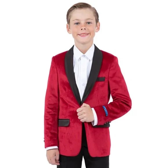 Perry Ellis Boys Velvet Jacket, Red 5 GG-1758  - from alligatorwarehouse.com