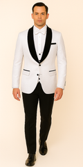 Rossi Man RM1444 – Slim Fit Smoking Style 3-Piece Formal Tuxedo for Men