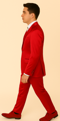 Rossi Man LEO RM1621 – Red Slim Fit 3-Piece Designer Suit for Men