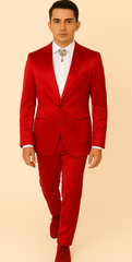 Rossi Man LEO RM1621 – Red Slim Fit 3-Piece Designer Suit for Men