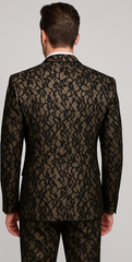 Rossi Man LEO RM1901 – Gold & Black Designer Tuxedo for Men | Slim Fit