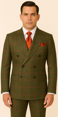 Refined Mens Suit in Rich Green – Double-Breasted Design