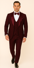 Rossi Man RM1253 – Formal 3-Piece Smoking Style Tuxedo for Men