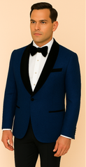 Rossi Man RM1483 – Slim Fit Smoking Style 3-Piece Tuxedo for Men