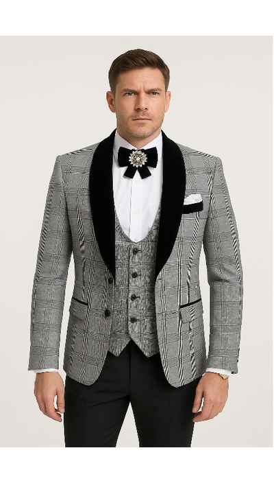 Rossi Man RM1295 – Classic 3-Piece Smoking Tuxedo for Men