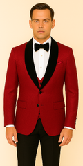 Rossi Man RM1448 – Elegant Smoking Style 3-Piece Tuxedo Set for Men