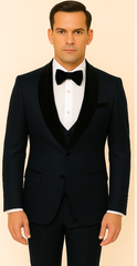 Rossi Man RM1445 – Classic Smoking Style 3-Piece Formal Tuxedo for Men