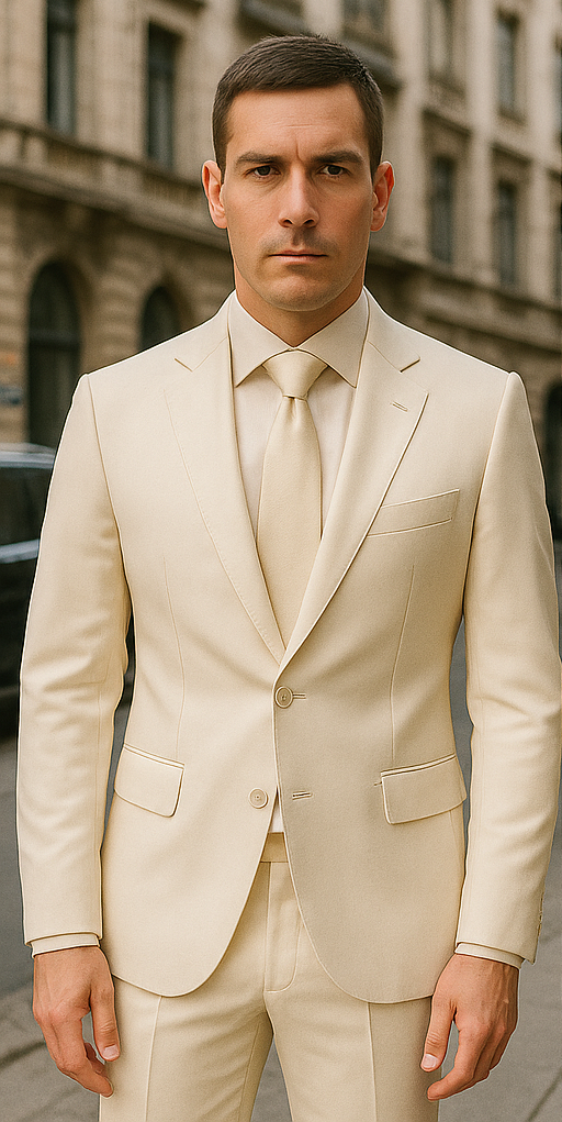 Rossiman White Sateen Suit for Men – High-Shine Formal Elegance 1 SKU#61578  - from alligatorwarehouse.com