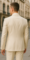 Rossiman White Sateen Suit for Men – High-Shine Formal Elegance