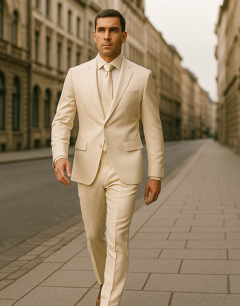 Rossiman White Sateen Suit for Men – High-Shine Formal Elegance 5 SKU#61578  - from alligatorwarehouse.com