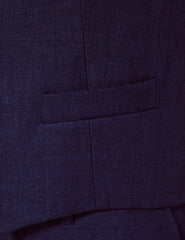 Mens Linen Suit For Beach Wedding - Summer Suit in Royal Blue Herringbone