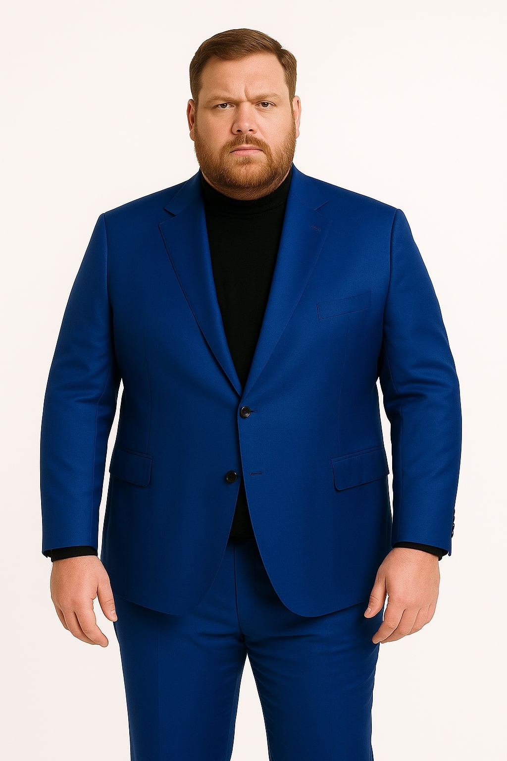 Men's Royal Blue Shiny Satin Suit – 2-Piece Slim Fit Tuxedo with Peak Lapel 4   - from alligatorwarehouse.com