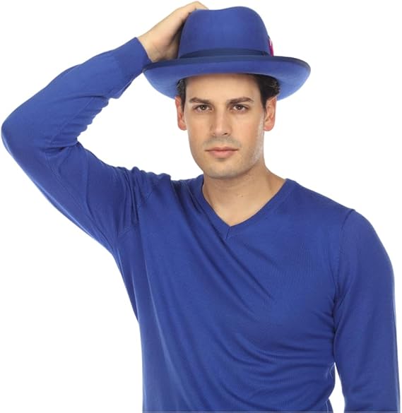 Premium Godfather Hat - Homburg Hat - Men's Homburg Royal Blue