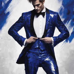 Sequin Tuxedo Suit - Sequin Pants